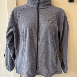 Columbia Heathered Blue-Gray Zip-Up Fleece